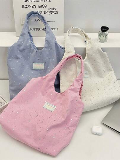 1pc Makeup Bag White Pink Blue Sequins Cosmetic Bag, Lipstick Pack,Women Bags For Make Up , Small Bag Storage Makeup Case,Travelling Bags For Ladies,Pencil Case Daily Big Large Capacity Makeup Brushes Holder Travel Toiletry Bag Organizer Make Up Bag, Pencil Pouch