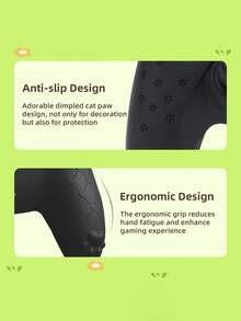 GeekShare Funda protectora de silicona con orejas de gato para mando de juego y cubiertas de botones con forma de pata de gato - luo xiaohei - Ver 5