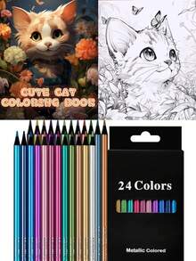 12/24 Metallic HB Colored Pencils - Dust-Free, 24/36 Oil-Based Colored Pencil Set (With Color Card) - Macaron And Morandi Color Series, Painting And Art Creation Supplies, Metallic Bright Colors, Art Supplies, Graffiti And DIY Handicrafts, School Supplies, Professional Painting Graffiti DIY Handicraft Tools - Multicolor - View 20