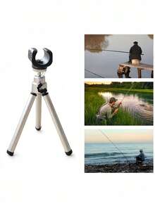 1 pièce Trépied de pêche portable en aluminium réglable, conception de poignée ergonomique, convient pour la pêche en lac, en rivière et à la plage, équipement de pêche pour les passionnés de pêche en plein air et les photographes - Multicolore - Voir 7