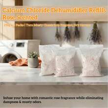 3 paquetes, 750g total de relleno de desecante de cloruro de calcio, súper absorbente, adecuado para armarios, gabinetes de zapatos, baños, anti-moho y olor - Blanco - Ver 16