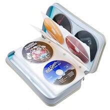 Cartera para CD y DVD capacidad de 96 unidades resistente almacenamiento de DVD carcasa dura soporte de disco de CD funda de DVD billetera soporte de almacenamiento para Blu-ray capacidad de 96 azul cielo - Azul Cielo - Ver 6