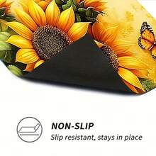 1pc Sunflower Print Kitchen Counter Dish Drying Mat, Super Absorbent, Hides Stains, Rubber Backed Multi-Purpose Dining & Kitchen Pad, Suitable For Coffee Maker, Dish Rack, Coffee Table, Countertop - Multicolor - View 10