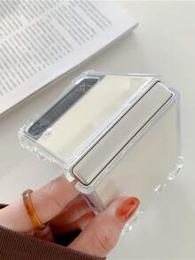 TPU Minimalist Transparent Crystal Flip Protective Case, Suitable For Samsung Galaxy Z Flip 7/6/5/4/3, Anti-Fall Anti-Yellowing Phone Protective Cover - Clear - View 7