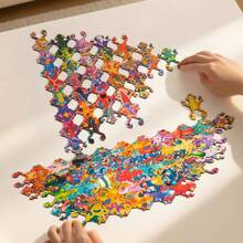 1盒卡通可爱青蛙拼图，早教认知拼图板，儿童拼图，宝宝专注力训练启蒙玩具 - 彩色 - 查看 7