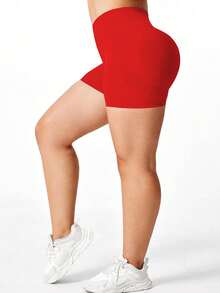 TNTOR Quần short yoga co giãn cỡ lớn dành cho nữ, quần short bó sát cạp cao giúp định hình vòng ba, thích hợp cho tập luyện, thể dục, đạp xe, nâng mông, thoải mái cho người đam mê thể thao mùa hè. - Đỏ - Xem 6