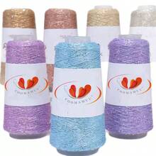 New Sequined Metallic Yarn Knitting Crochet Hand-Woven Wire Multicolor DIY Handmade Gift Wrapping Rope Sewing Accessories - A - View 5