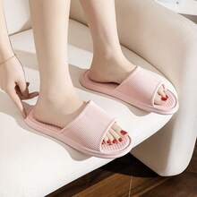 2026 Rhombus Home Slippers Summer Solid Anti-Slip Floor Bathroom Slipper Indoor House Shoes For Men Women Couples - Mauve Purple - View 4