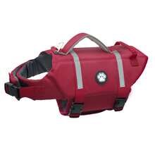 Metglad Chaleco salvavidas para perros de alta flotabilidad y reflectante, con asa de rescate gruesa y anilla en D de metal para protección en todo tipo de actividades acuáticas, talla ajustable adecuada para perros pequeños, medianos y grandes - Rojo - Ver 10
