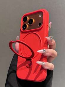 Magnetic Wireless Charging Soft Silicone Protective Case For IPhone 17 Air 17 16 15 14 13 12 11 Pro Max 16e - Red - View 10