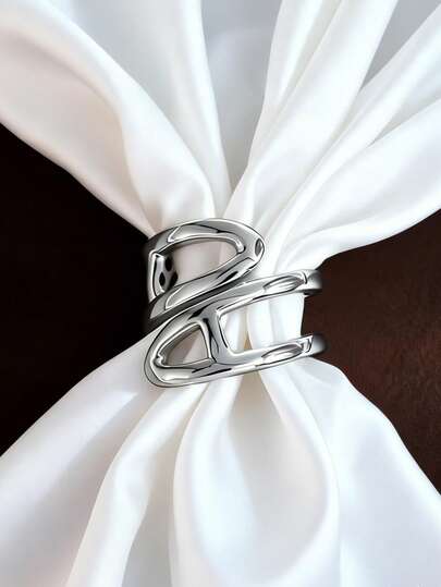 2件套女士真丝围巾套装，配锌合金围巾夹，适合海滩、度假