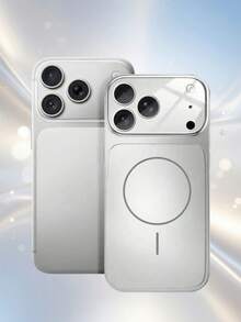 1pc Silver Upgraded Version: Original Large Window Magnetic Protective Case, Compatible With IPhone 17/16/15/14/13 Apple Air/17 Pro Max - Supports Wireless Charging, Matte Texture - Silver - View 2