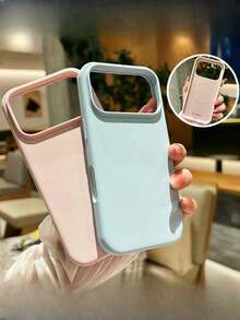 Solid Pink Color Minimalist Liquid Silicone 1pc Minimalist Liquid Silicone Magnetic Wireless Charging Protective Case, Compatible With 17 Air 16 14 13 12 15 Pro Max Plus, With Velvet Camera Protection Women's Day Gift - 奶凍 - 查看 9