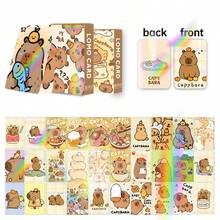 1pc Paperboard Card, Double-Sided Holographic, Exquisite & Cute Capybara Merchandise, Collectible Anime LOMO Card - Multicolor - View 3
