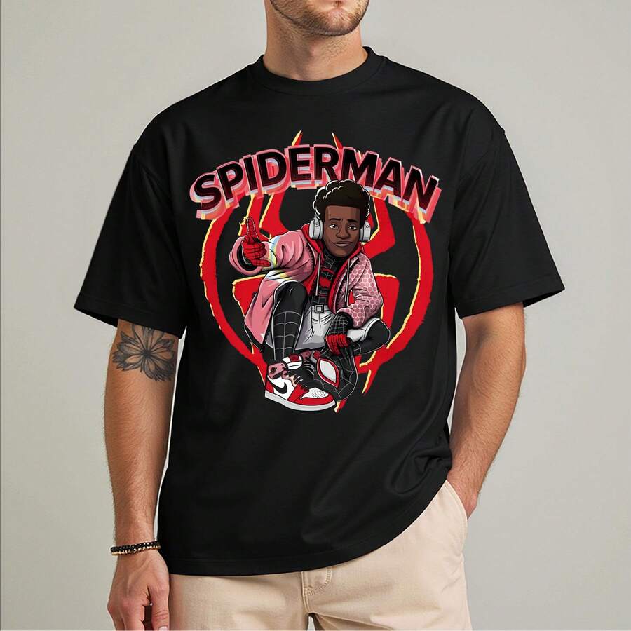 SPIDER-MANS Across The Spider-Verse Shirt,  Avengers , SPIDERMANS T-Shirt, Avenger Superhero Shirt, MCU Fans Gift, Superhero Tee Holiday Outfits For Women,Summer Holiday Outfits,Tops For Women,Summer Tops,Black Tops,Men Clothes,Summer Clothes,Girls Clothes,Boys Clothes,Funny T Shirts,Graphic Tee - Black - View 1