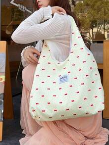 百搭时尚清新甜美通勤单肩包 - 白色 - 查看 4