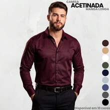 Men's Satin Shirt Premium Fabric Simple Regular Fit Button - Burgundy - View 1