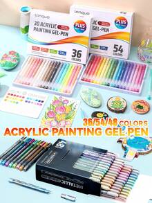 Bút gel acrylic (lấp lấp lánh & hiệu ứng 3D) - Bộ 216 màu & 48 màu kim loại & 8 chủ đề màu sắc (6 hiệu ứng 3D) & 4 lựa chọn hộp quà (36/54/72 chiếc) - Đầu bút mảnh 1.0mm, thích hợp cho vẽ tranh, phác thảo và ghi nhật ký nghệ thuật | Pha màu mượt mà, mực dung tích lớn | Lý tưởng cho nghệ sĩ và người mới bắt đầu, món quà tuyệt vời cho học sinh nam/nữ, quà tặng nhân dịp tựu trường & quà tặng cho giáo viên. - Bộ - Xem 11