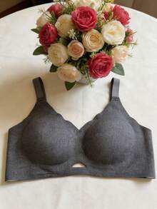2pcs Plus Size Women Hollow Out Lingerie Set, Comfortable Minimalist Sexy Camisole Bra For Summer - Multicolor - View 4
