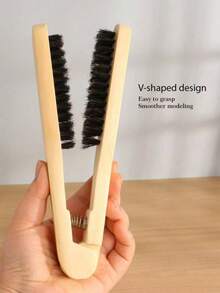 1 chiếc lược duỗi tóc hình chữ V bằng gỗ chịu nhiệt, thích hợp cho các salon chuyên nghiệp, chịu nhiệt độ cao, quà tặng ngày Valentine. - Nhiều màu - Xem 3