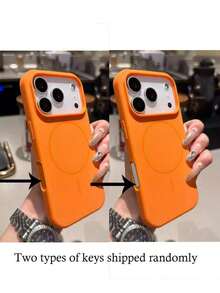 Liquid Silicone Magnetic Phone Case Compatible With IPhone 16 Pro Max Waterproof Shockproof Anti-Fall Scratch Resistant - Orange - View 8