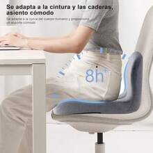 Cojín de Espalda y de Silla Combinado Cojín De Soporte Lumbar Ergonómico Asiento de Espuma con Memoria Aliviar Dolor de Espalda Tailbone Ciática para Oficina  89681 - gris - Ver 7