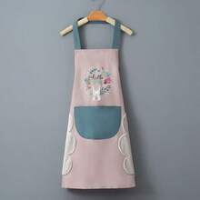 1pc Creative Cartoon Rabbit Design Apron, Minimalist Fashion Kitchen Waist Apron With Halter, Convenient To Wear And Wipe Hands - Multicolor - View 10