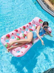 1 chiếc phao bơi hình quả dâu tây, đệm bơi hình quả dứa, ghế nằm thư giãn trên nước, đồ dùng cho tiệc bể bơi, vui chơi trên bãi biển dành cho người lớn - A - Xem 3