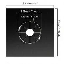 4 piezas de cubiertas resistentes al calor y a prueba de aceite, reutilizables para quemadores de cocina a gas, en color negro y plateado con bordes elevados para evitar manchas y derrames de aceite - Ver 3