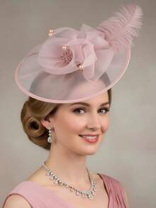 1pc Kentucky Fascinator Hat For Women Hair Alice Hairpin Mesh Hat Artificial Feathers Cocktail Wedding Derby Tea Party Hair Accessories Hat Headwear - A - View 1
