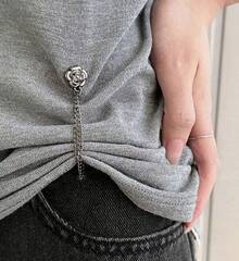 1pcs Adjustable Sleeve Cuff Fastener, Waist Cincher T-Shirt Shortener, Jeans Hem Clips, Multi-Functional No-Sew Button Clips For Pants, Sleeves, Skirts And Dresses (3 Colors Available) (1/24/6pcs) Optional - Bạc - Xem 1