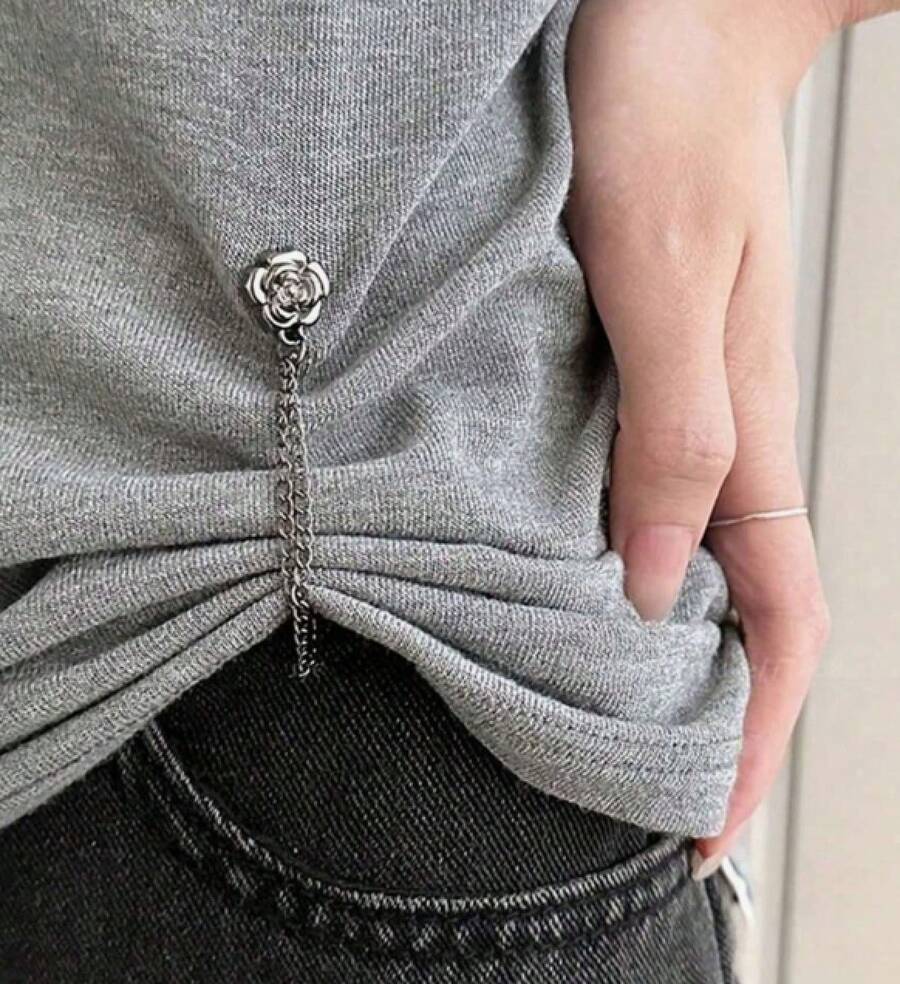 1pcs Adjustable Sleeve Cuff Fastener, Waist Cincher T-Shirt Shortener, Jeans Hem Clips, Multi-Functional No-Sew Button Clips For Pants, Sleeves, Skirts And Dresses (3 Colors Available) (1/24/6pcs) Optional - Bạc - Xem 1