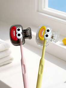 Cute Joyful Face Shape Toothbrush Protective Cover, Dopamine Toothbrush Storage Holder,Brightly Colored Travel Toothbrush Case With Ventilation Holes,Travel Toothbrush Storage Box, Portable Toothbrush Head Protection Clip, Toothbrush Storage Clip,Toothbrush Protective Cover - Nhiều màu - Xem 16