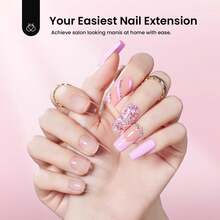 Beetles Gel Nail Kit Short Almond Gift Spree Easy DIY Extension Set Gift For Women - Square Medium 576pcs(Etch-x Nail Kit) - View 2