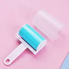 1个可重复使用的宠物毛发去除滚筒 - 配有符合人体工程学的手柄和粘毛刷，可水洗的宠物美容工具，适用于家具、衣物、家居清洁和宠物美容 - 1手柄帶蓋(顏色隨機髮) - 查看 8