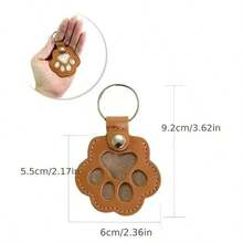 1/3/10pcs Leather Pet Hair Storage Keychain, Creative Pet Fur Collection Charm, Cute Cat Dog Hair Bag Pendant - Multicolor - View 8