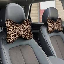 2pcs Leopard Print Car Headrest, Comfortable Soft Car Seat Neck Pillow - Car Headrest - View 2