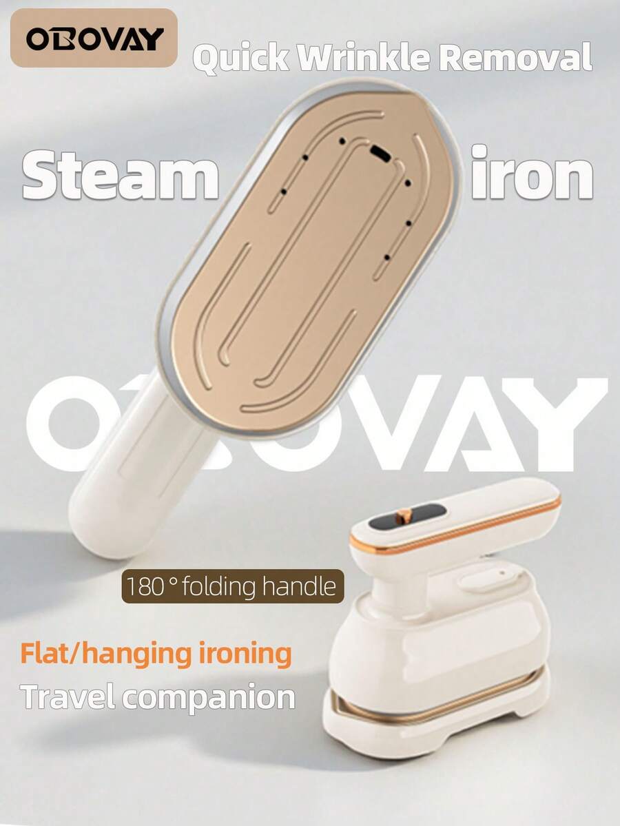 OBOVAY Steam Ironing Machine, Steam Iron, Hanging Ironing Machine, 1000W High Power, Fast Preheating, One Click Steam Output, Efficient Removal Of Clothing Wrinkles, 180 ° Rotating Handle, Compact Body, Space Saving, Suitable For Families And Business Trips