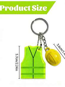1 Set de llavero con forma de chaleco y casco creativo, colgante reflectante adecuado para decoración de mochila y equipaje, ideal para viajes y deportes - unisexo - Ver 7