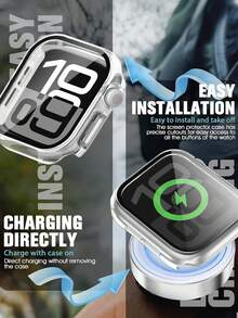 6-Piece PC+Tempered Glass Integrated Watch Case, Anti-Drop Stylish Casual Protective Cover, Compatible With Apple Watch 38/40/41/42/44/45/46/49mm, Compatible With Apple Watch Ultra/SE Series 11/10/9/8/7/6/5/4/3/2/1, Smart Watch Accessories - 6 Colors - View 6