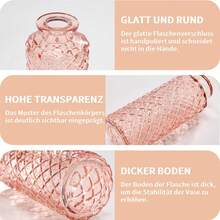 24 Knospe Vase Glas Set als Hochzeit Mittelstücke für Tische, klare Vintage Vasen für Blumen, kleine Blumenvasen geeignet für tischdeko Geburtstag Party, Hochzeit,-Dusche (24, Gold) JDME - Rosa - Übersicht 3