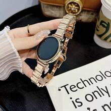 18mm, 20mm, 22mm Metal Watch Bands - Replacement Straps Compatible With Samsung Galaxy Watch 7 6 5 4 40mm 44mm, Galaxy Watch 5 Pro, Galaxy Active 2, Watch 6 4, GT6 GT5 GT4 GT3 GT2 Pro, Fashion Replacement Bands With Butterfly Buckle, Comfortable And Durable, Unisex - Rose Gold - View 2