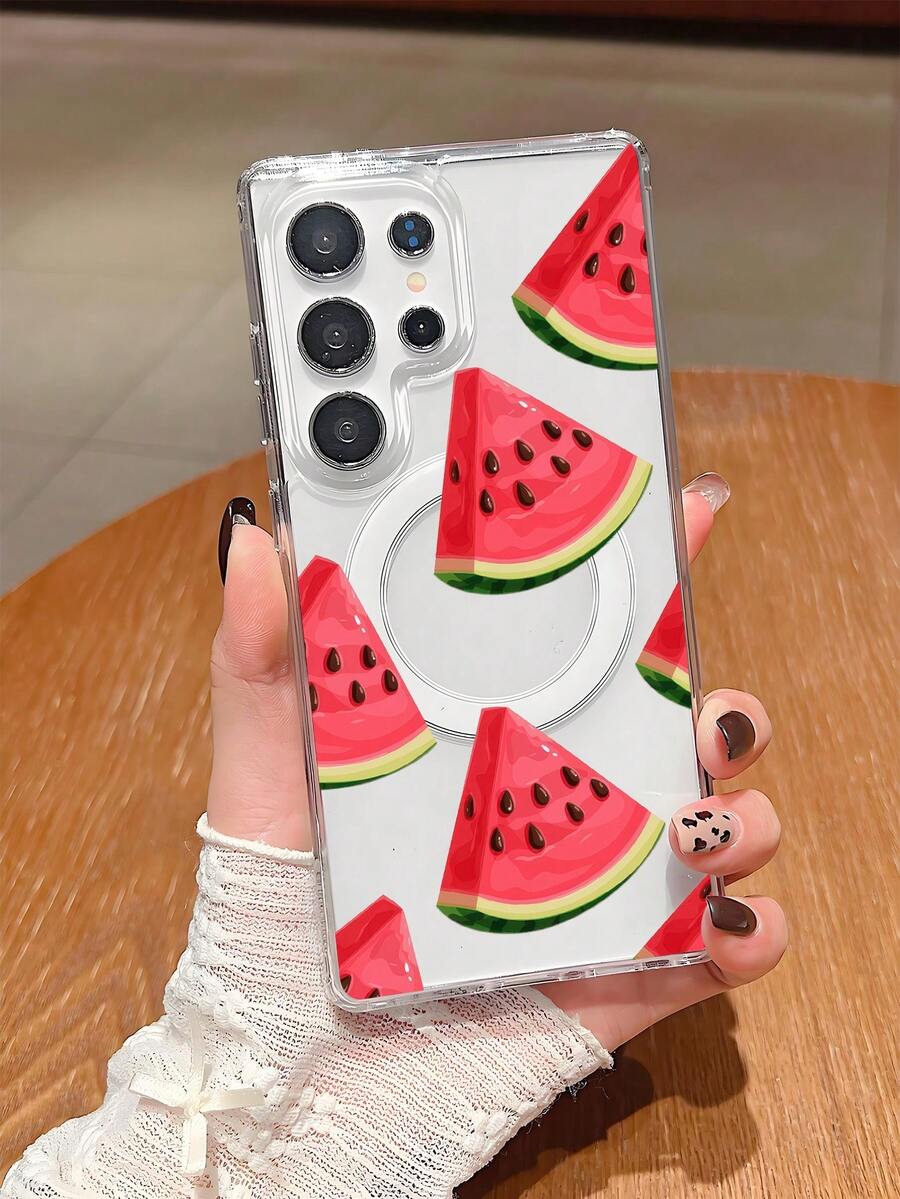 1个西瓜切片软边磁吸手机壳，抗氧化不泛黄，兼容 7/8/XR/11/12Pro/13Mini/14Plus/15/16/17Pro Max，Galaxy A05S/15/A16/A25/A26/A36/A54/A56，S21FE/S22Plus/S23Ultra/S24/S25Plus/S26Ultra - 無色 - 查看 1