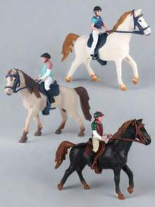 1pc Large Hollow Plastic Horse Model Toy, Farm Animal Toy For Children's Educational Recognition, Halloween Christmas Decoration Gift, Realistic Static Simulation Horse Model Toy, Children's Animal Recognition Toy, Horse Ranch Scene Decor Horse Toy, Farm Animal Toy - Multicolor - View 4