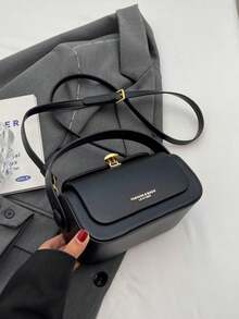 Túi đeo chéo hình hộp thời trang dành cho nữ, Túi Tote tối giản thanh lịch có sức chứa lớn - màu đen - Xem 7