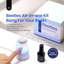 Beetles Gel Nail Kit Short Almond Gift Spree Easy DIY Extension Set Gift For Women - Almond Extra Short 500pcs (Clear Kit) - 查看 2