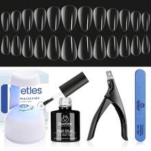 Beetles Gel Nail Kit Short Almond Gift Spree Easy DIY Extension Set Gift For Women - Almond Short 240pcs (Etch X Nail Tips Kit) - 查看 8