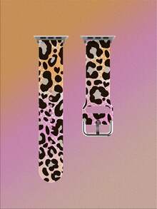 1条渐变豹纹柔软弹性透气替换表带，适用于三星、荣耀等智能手表，尺寸可选38mm、40mm、41mm、42mm、46mm、45mm、44mm、49mm；时尚休闲硅胶表带，适用于 Ultra SE/11/10/9/8/7/6/5/4/3/2/1 - 彩色 - 查看 1