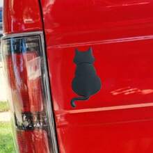 3D Cat Metal Car Emblem Cute Cat Car Decorations Waterproof Bumper Stickers Funny Rear Tailgate Emblem Universal Automotive Exterior Accessories For SUV Truck Motorcycle Black - 黑色 - 查看 5