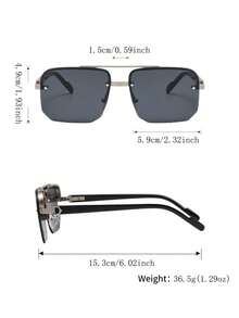 一副男士金属多边形双梁半框眼镜，欧美经典休闲商务风格，适合日常通勤 - 彩色 - 查看 8